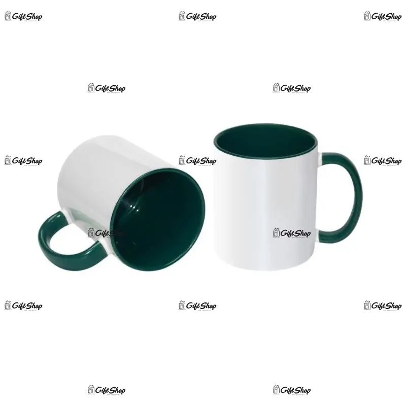 .cana interior maner verde inchis, din ceramica, personalizata